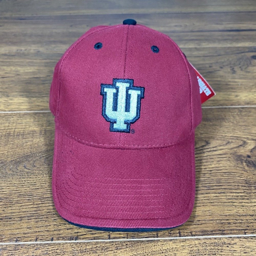 Vintage Indiana Hoosiers Signatures Adjustable Strapback Hat NCAA Red Cap NWT